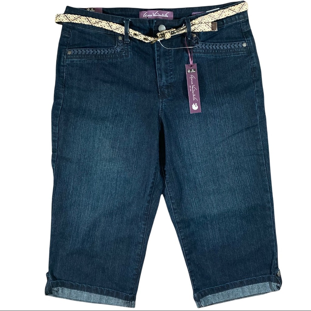 GloriaVanderbilt capris size 10 NWT belt included denim women’s
